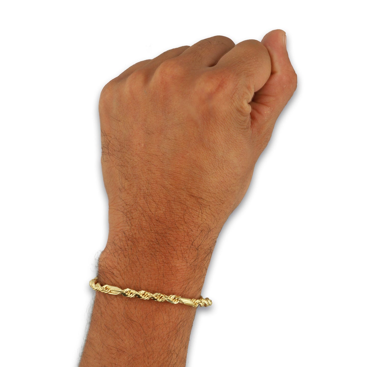 MR14PC056 Pulsera Para Caballero Oro Sólido 14K EMF14 Modelo Torsal Fígaro 4 mm x 21 cm
