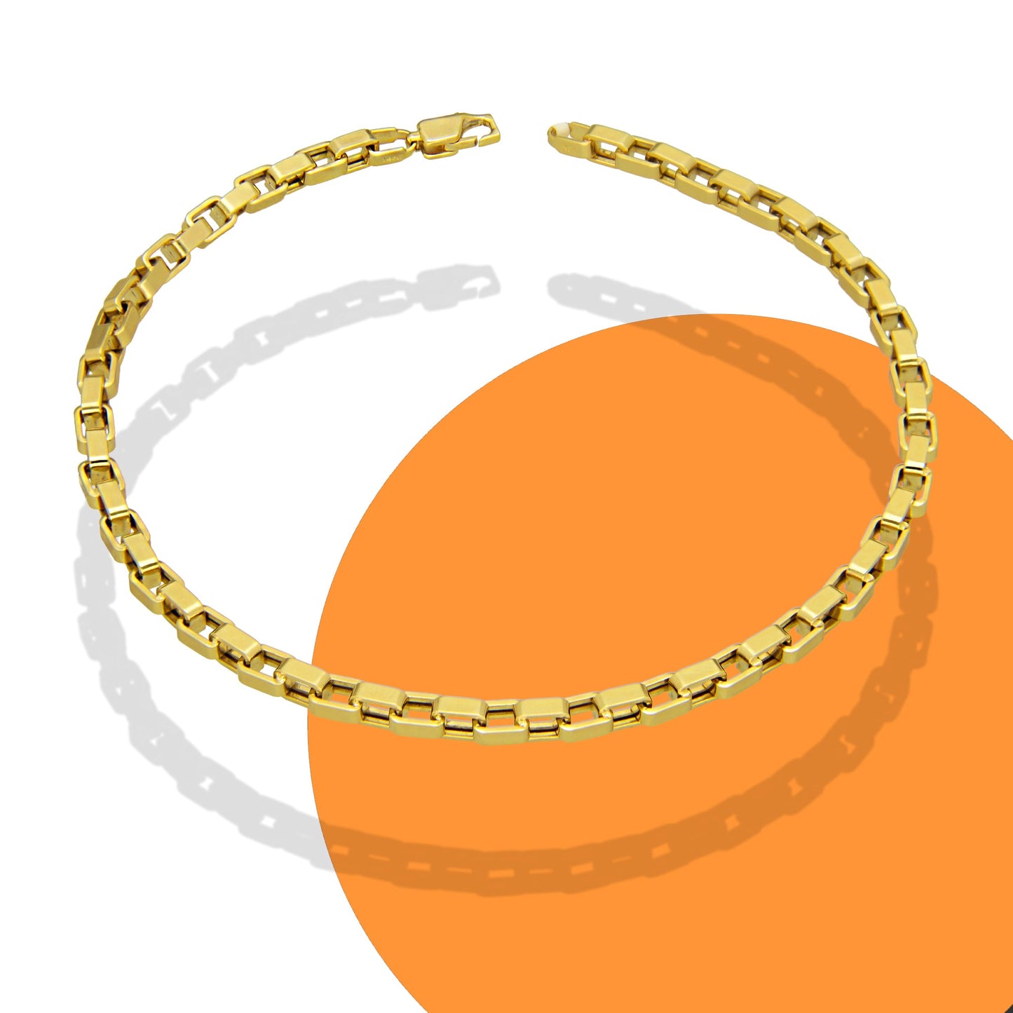 MR14PC064 Pulsera Para Caballero Oro Sólido 14K EMF14 Modelo Veneciana Lisa 3 mm x 21 cm