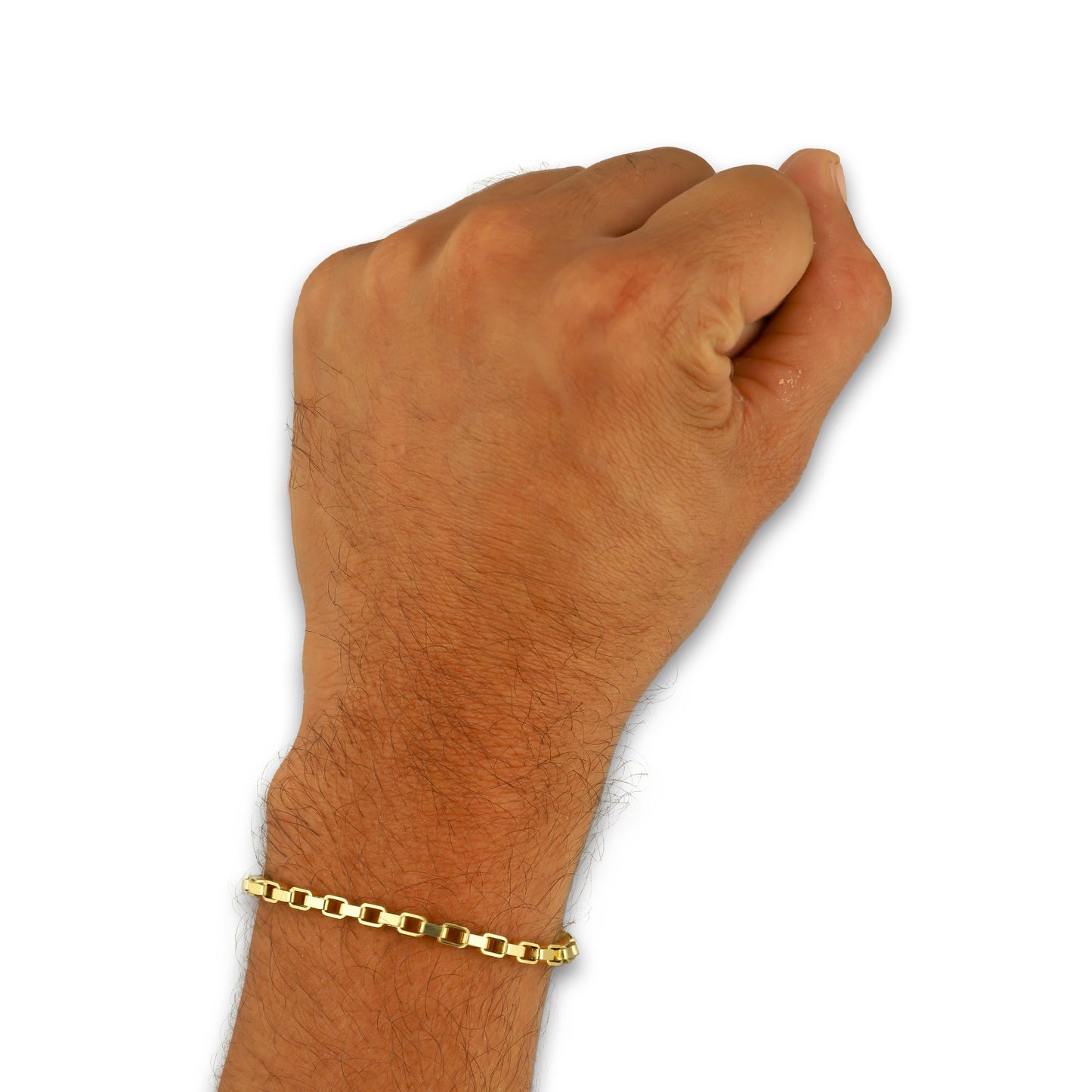 MR14PC064 Pulsera Para Caballero Oro Sólido 14K EMF14 Modelo Veneciana Lisa 3 mm x 21 cm