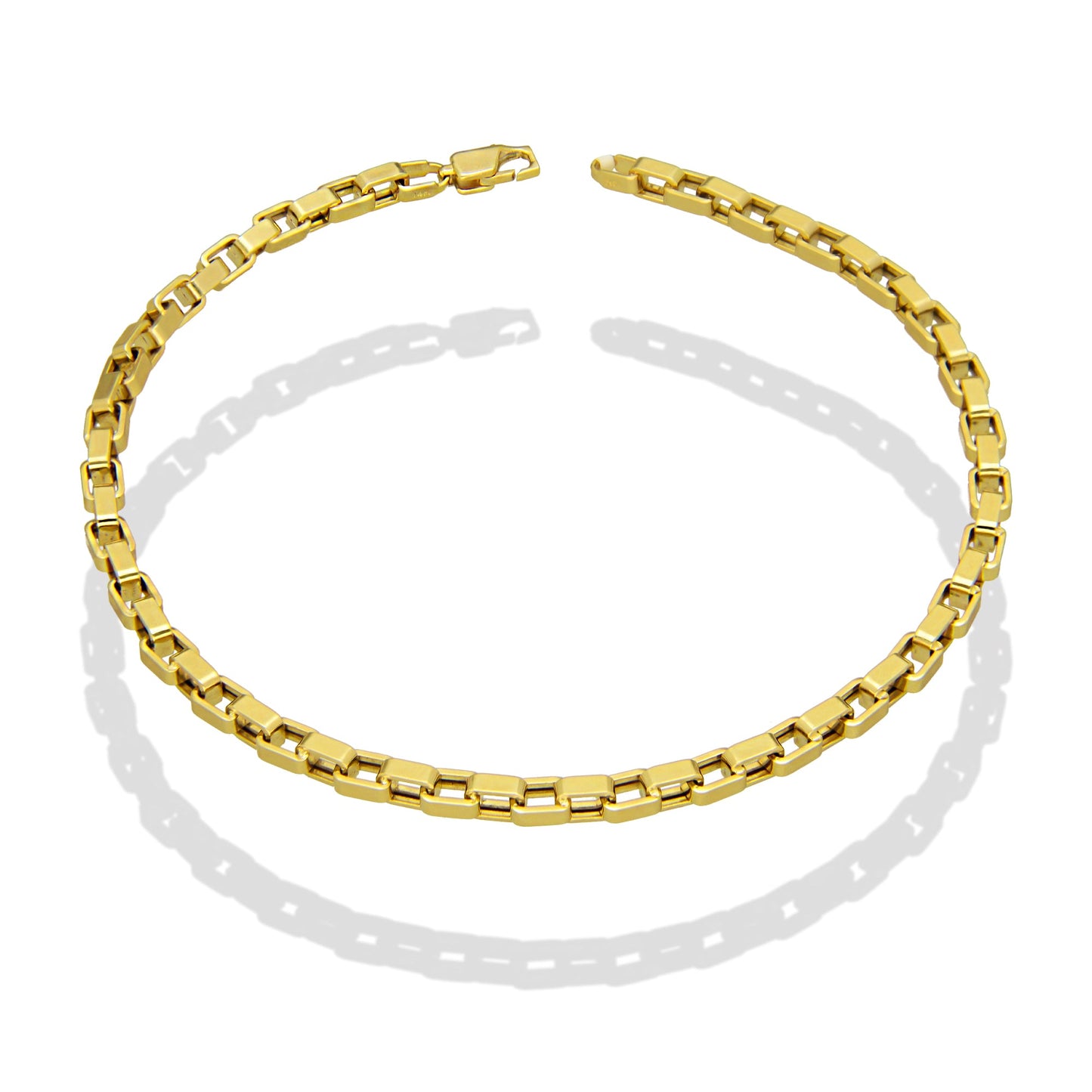 MR14PC064 Pulsera Para Caballero Oro Sólido 14K EMF14 Modelo Veneciana Lisa 3 mm x 21 cm