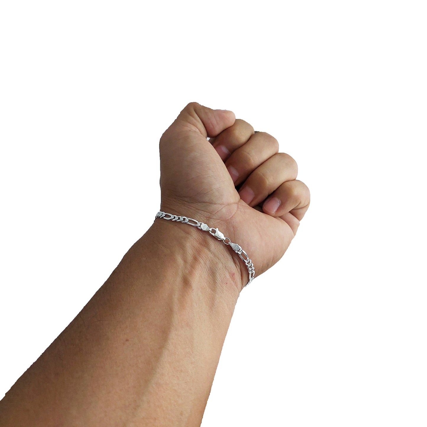 LPPC063 Pulsera Figaro 3x1 de 4 mm x 19 cm en Plata Ley .925 1509438951