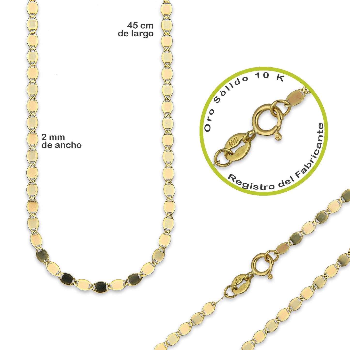 NR14DP053 Cadena Oro Sólido 10K + Dije Oro Sólido 14K Conejo con Zirconia en la Panza 1.4 cm x 2.7 cm