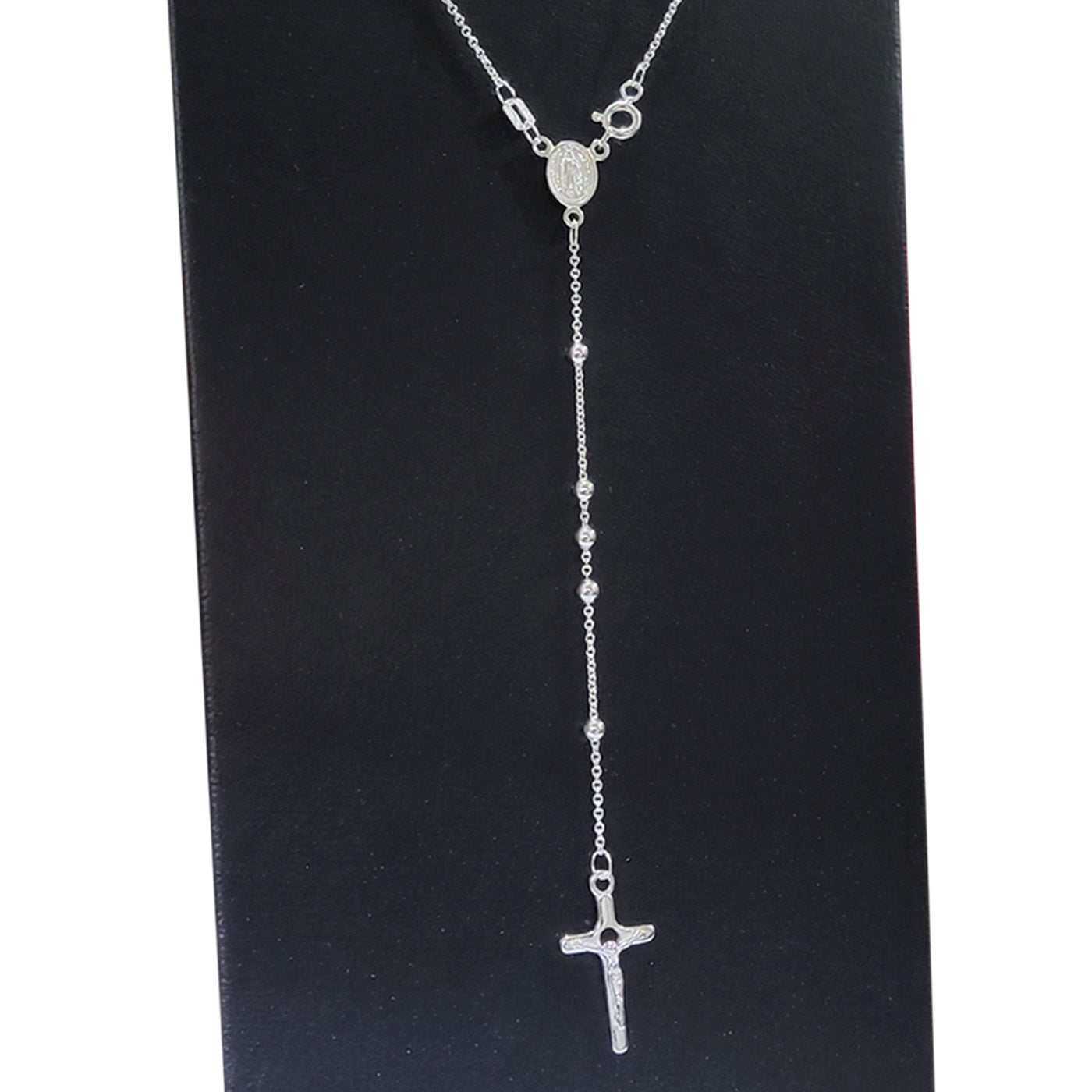 LPR009 Rosario De Plata .925 Liso Bola 3 Mm X 50 Cm De Largo Cruz R 1329766145