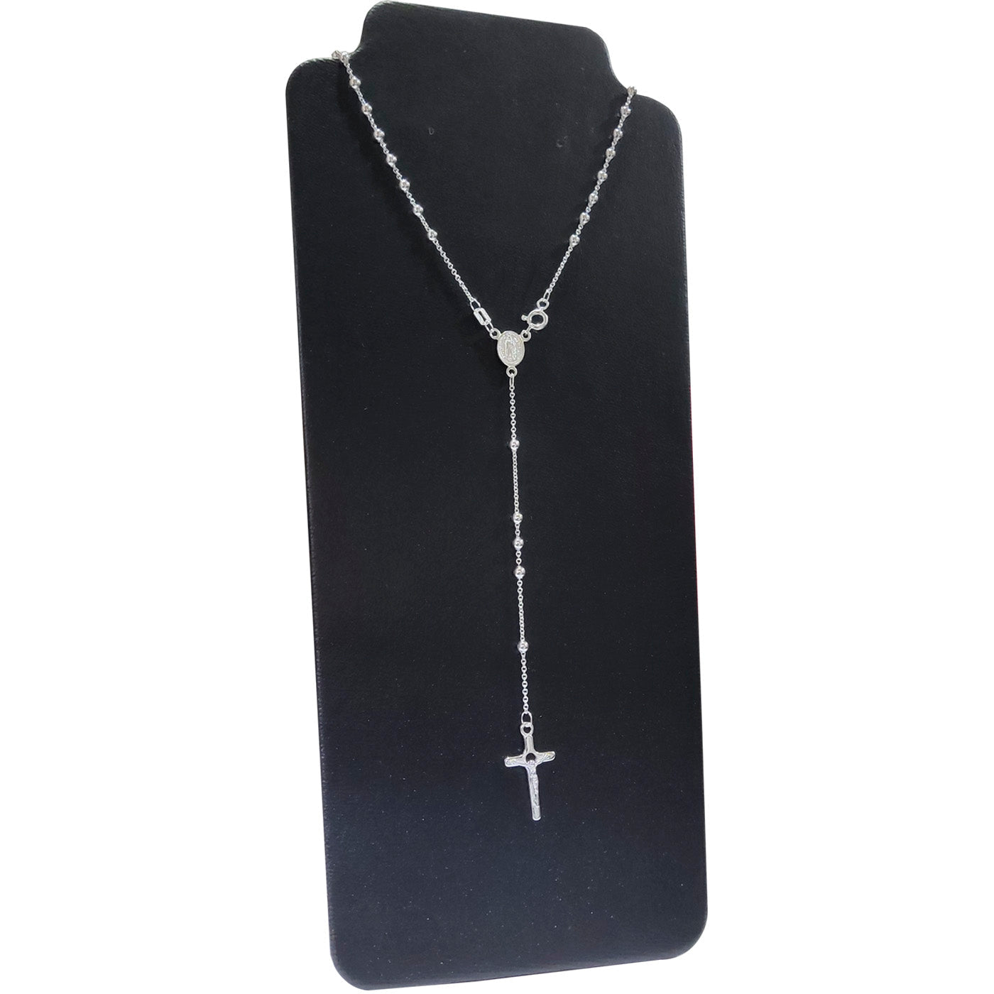 LPR009 Rosario De Plata .925 Liso Bola 3 Mm X 50 Cm De Largo Cruz R 1329766145