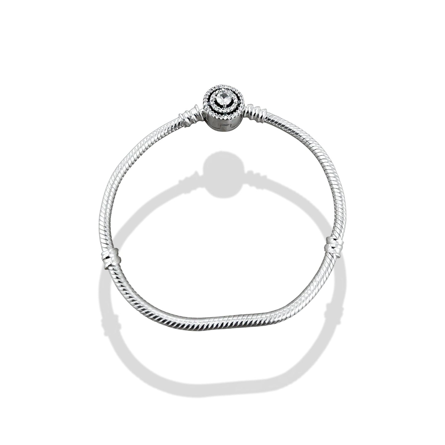 TMPPD008-18 Pulsera Dama Pand 3 Círculos con Zirconia 18 cm en Plata Fina .925