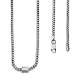 TMPCU011 Cadena Cubana 3D con Cilindro 3.2 mm x 60 cm en Plata Fina .925
