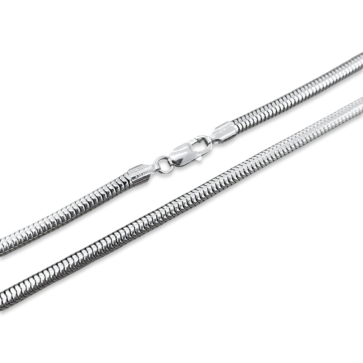 TMPCU001 Cadena Cola de Rata Pavonada 5 mm x 60 cm en Plata Fina .925