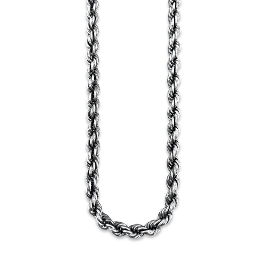 TMPCU002 Cadena Torsal Pavonada 7.5 mm x 55 cm en Plata Fina .925