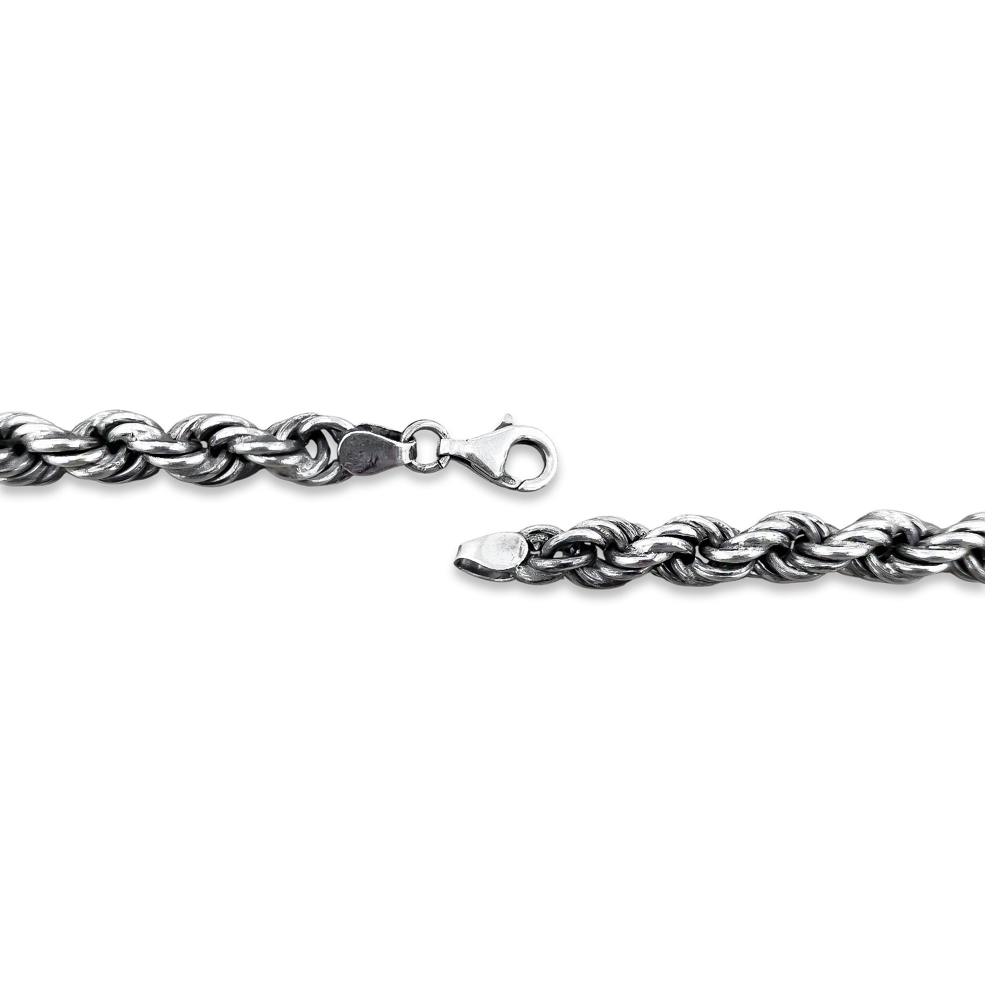 TMPCU002 Cadena Torsal Pavonada 7.5 mm x 55 cm en Plata Fina .925