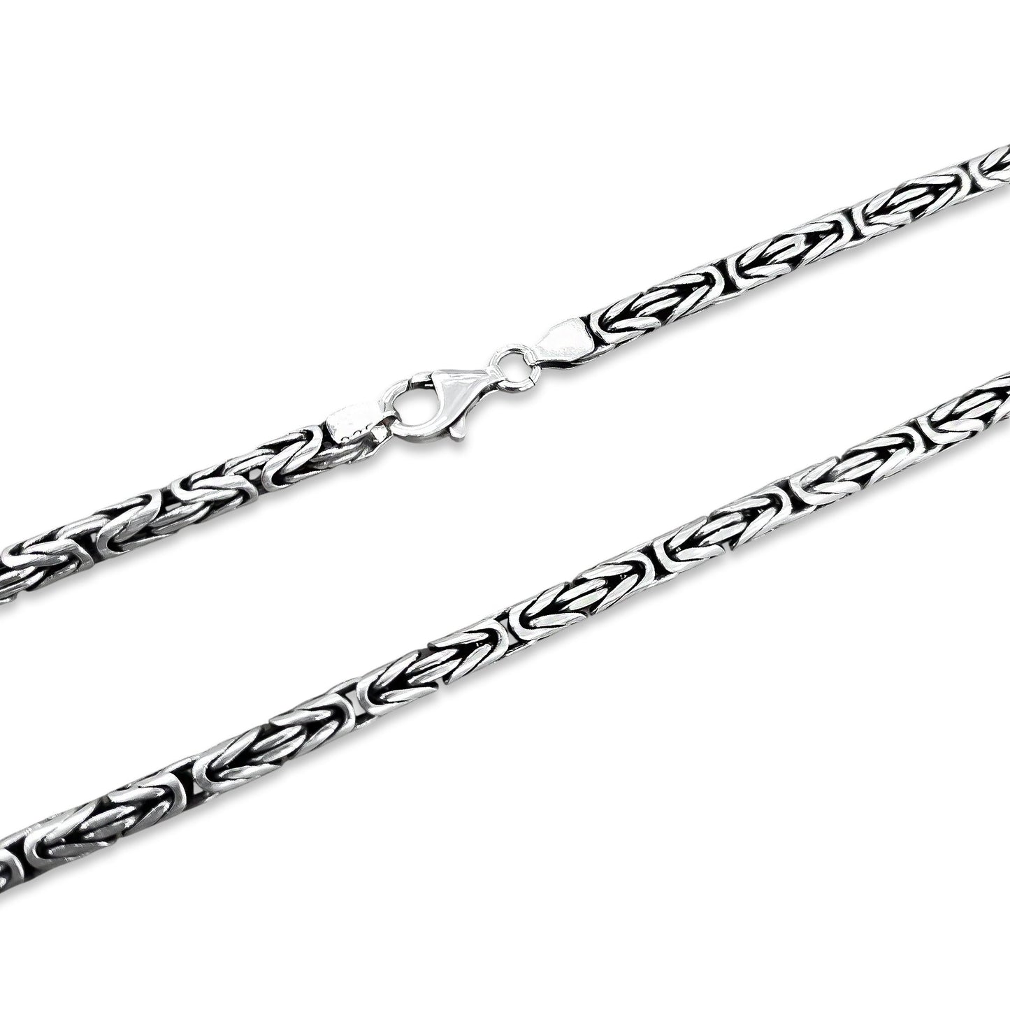 TMPCU004 Cadena Bali Pavonada 4 mm x 60 cm en Plata Fina .925