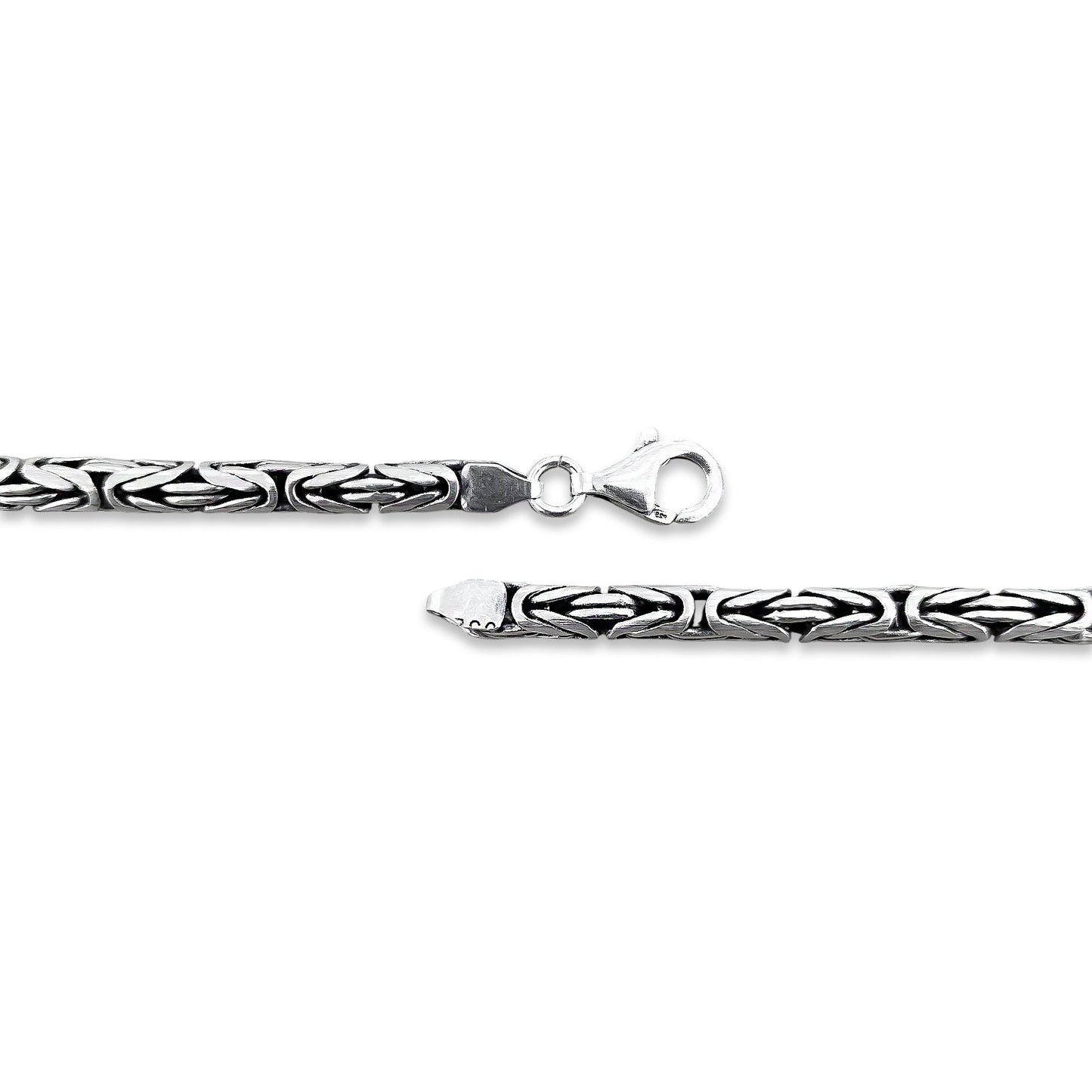 TMPCU004 Cadena Bali Pavonada 4 mm x 60 cm en Plata Fina .925