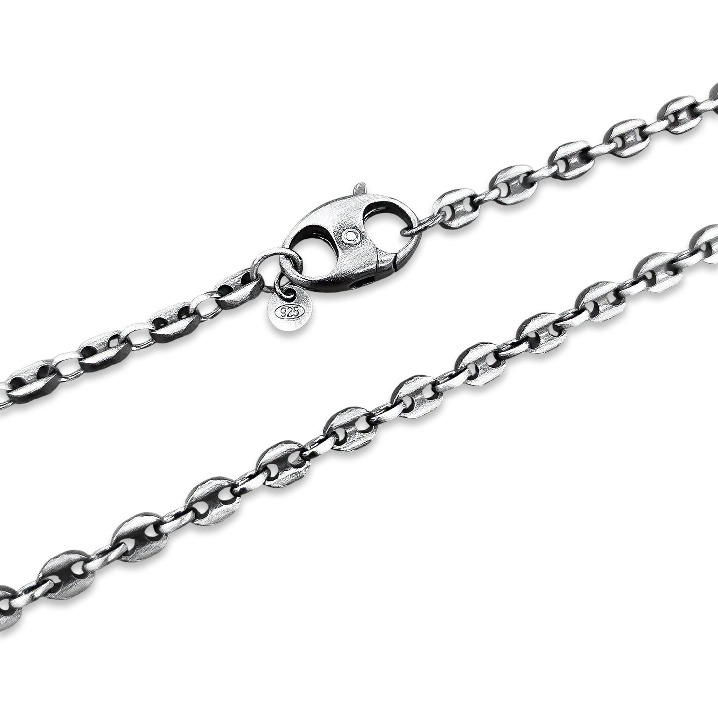 TMPCU008 Cadena Eslabón Marinero 4 mm x 60 cm en Plata Fina .925