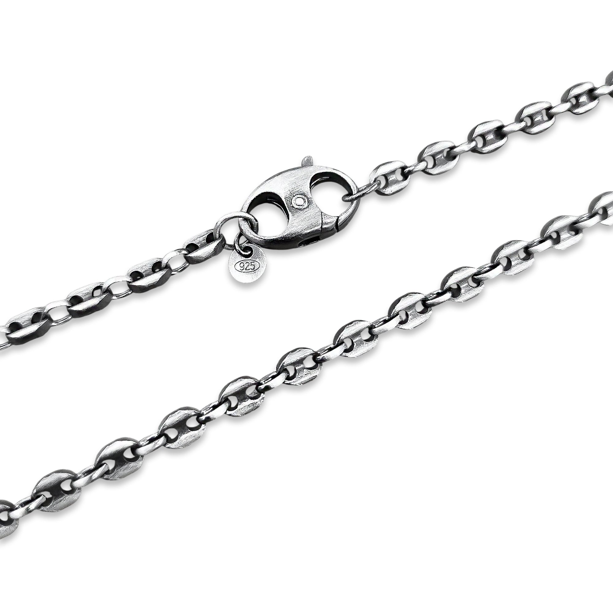 TMPCU008 Cadena Eslabón Marinero 4 mm x 60 cm en Plata Fina .925