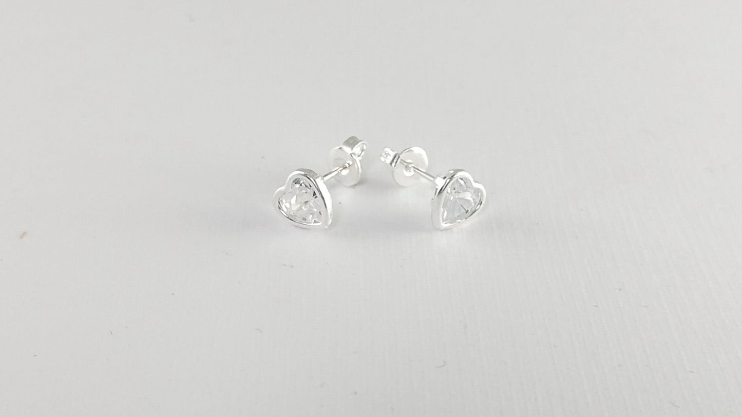 LPAP047 Arete Broquel Zirconia Corazon CB 6mm Plata .925 Taxco 1459396544