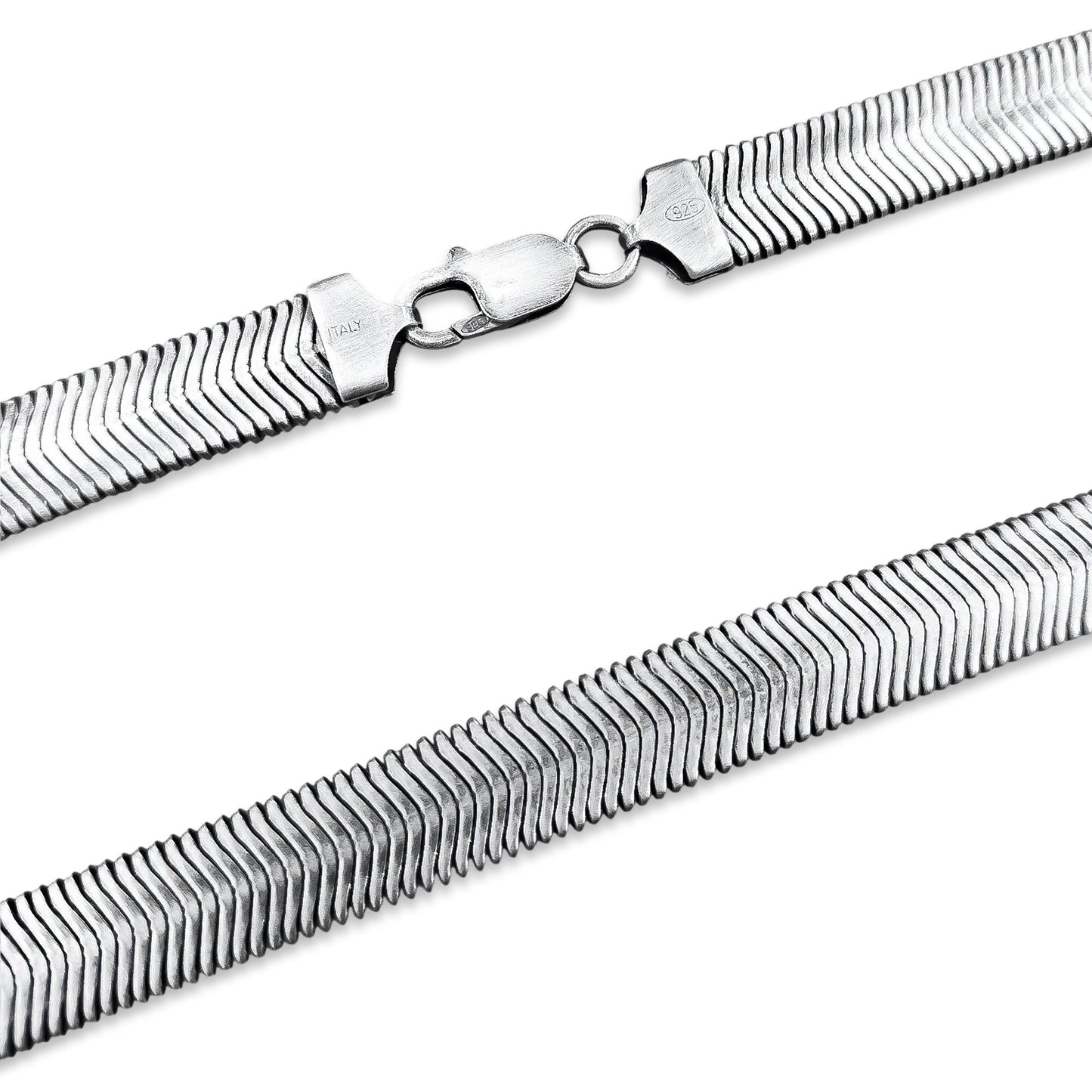 TMPCU009 Cadena Panza de Víbora Pavonada 1 cm x 50 cm en Plata Fina .925
