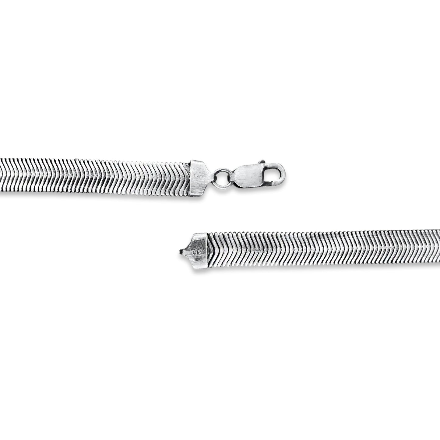 TMPCU009 Cadena Panza de Víbora Pavonada 1 cm x 50 cm en Plata Fina .925