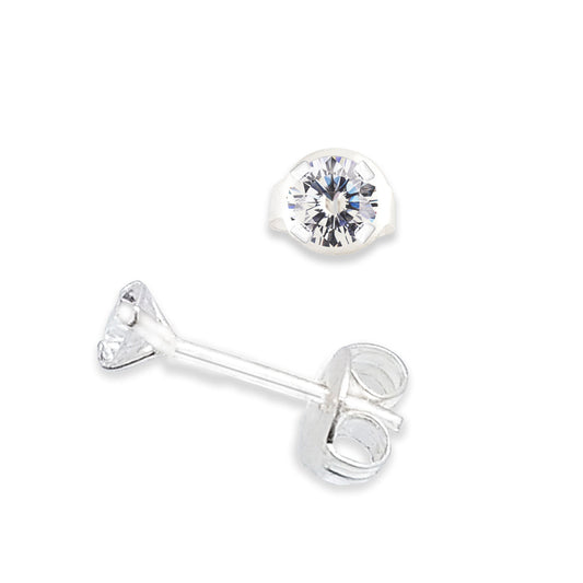 LPAP032 Aretes Broquel Zirconia Red S B 3 mm Tam 1 Plata .925 Taxco 1440098529