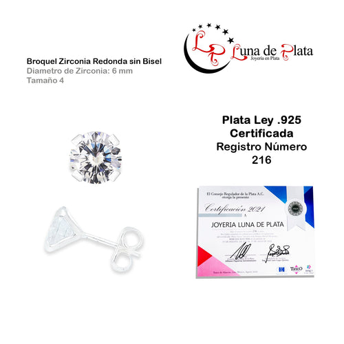 LPAP035 Aretes Broquel Zirconia Red S B 6 mm Tam 4 Plata .925 Taxco 1440134845