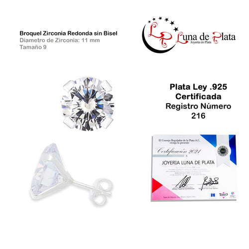 LPAP040 Aretes Broquel Zirconia Red S B 11 mm Tam 9 Plata .925 Taxco 1440301134