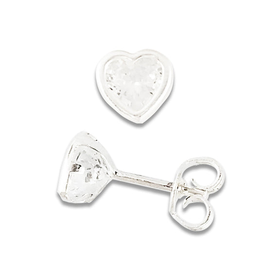 LPAP047 Arete Broquel Zirconia Corazon CB 6mm Plata .925 Taxco 1459396544