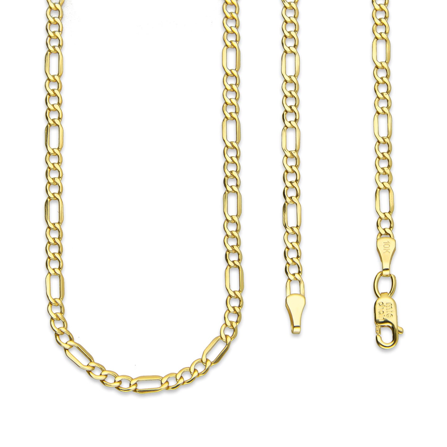 MR10CU003-50 Cadena Oro Sólido 10K EMF10 Modelo Figaro 3*1 3 mm x 50 cm