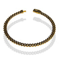 DG14PC001 Pulsera Para Caballero Oro Sólido 14K Mónaco Chain Mod Hexágono Zirc Negras 5 mm x 21 cm
