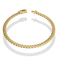 DG14PC003 Pulsera Para Caballero Oro Sólido 14K Mónaco Chain Mod 1x0 Diamantada 5 mm x 21 cm