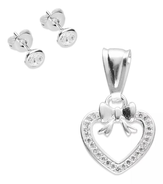 LPDJ099 Dije Corazón Moño AB + Regalo Plata .925 Taxco Gro 1385635994