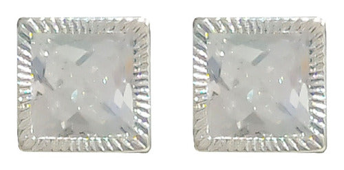 LPBR023 Aretes Broquel Plata Mod Cuadrado Bisel 5mm Plata .925 Taxco MLM869615598