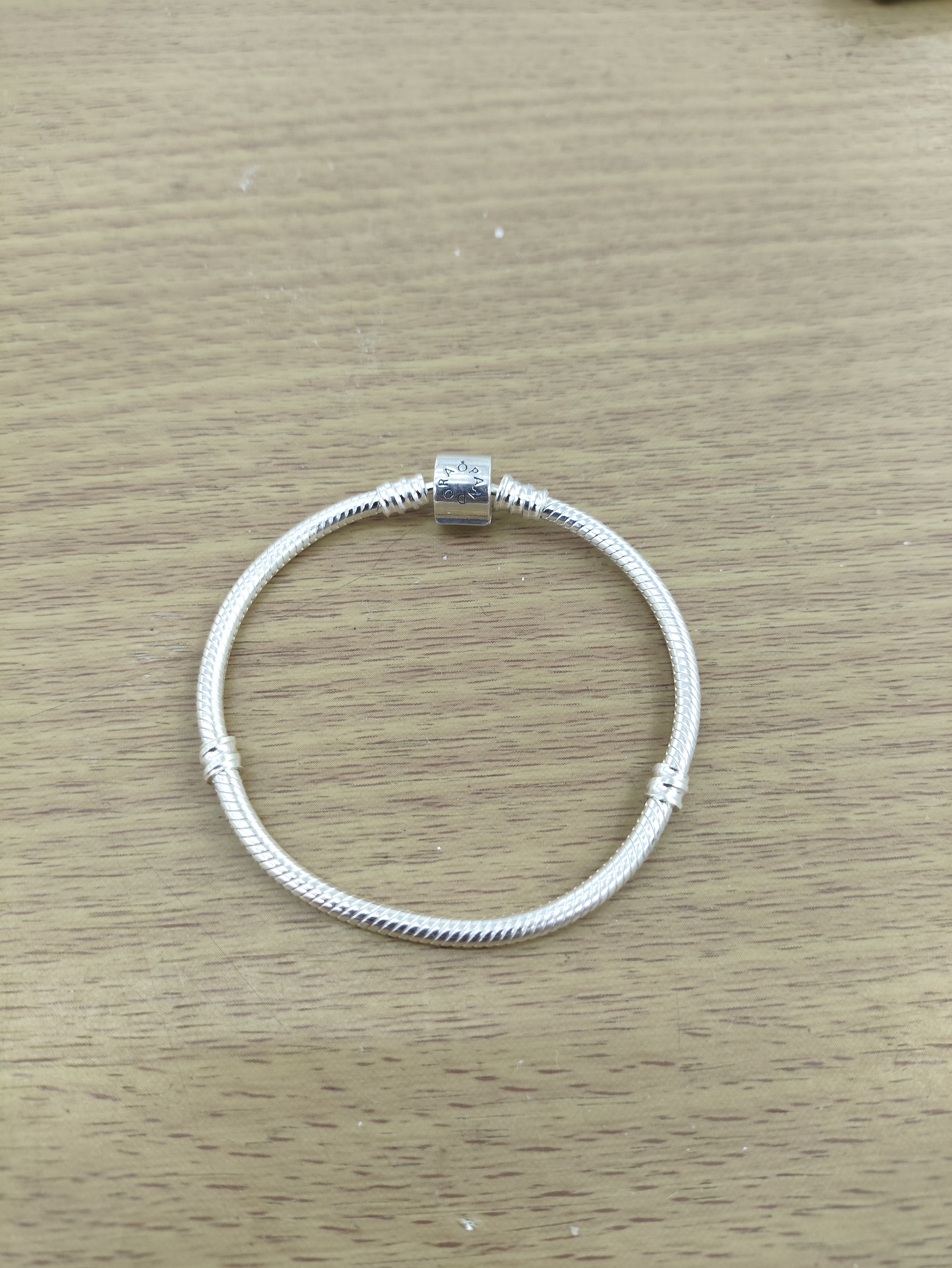 TMPPD019-17 Pulsera Dama Pand Cilindro Liso 17 cm en Plata Fina .925
