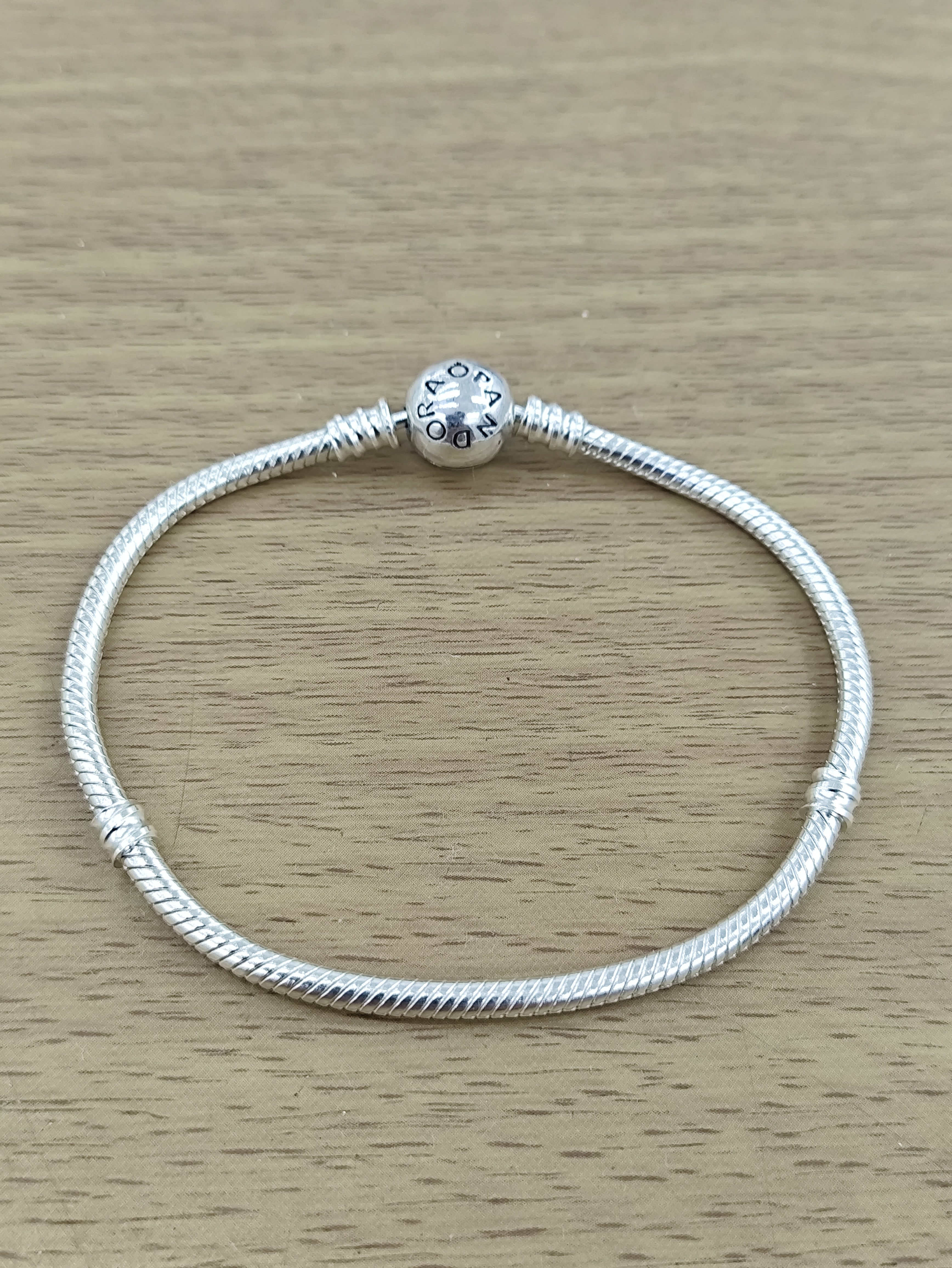 TMPPD027-19 Pulsera Dama Pand Círculo con Corazón Zirconias 19 cm en Plata Fina .925
