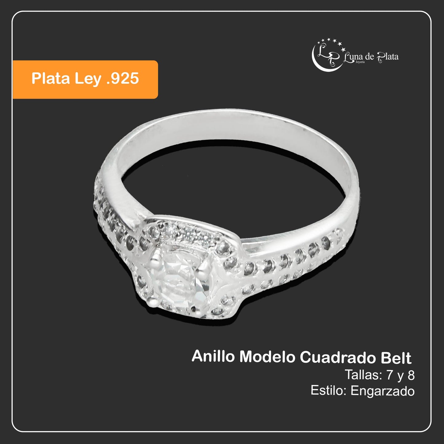 LPAD009 Anillo Para Dama Mod. Cuadrado Belt 862898505