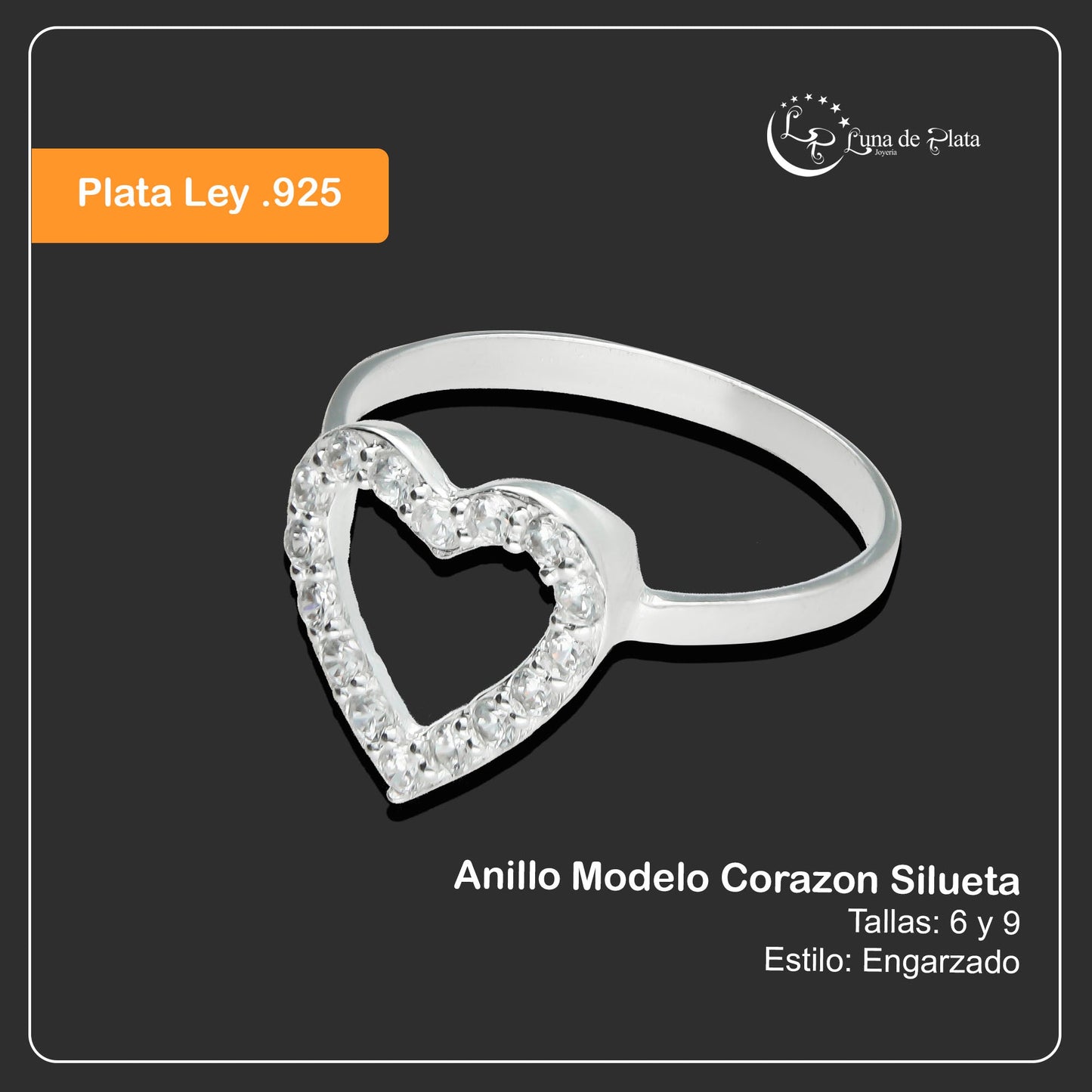 LPAD011 Anillo Para Dama Mod. Corazón Silueta 863440956