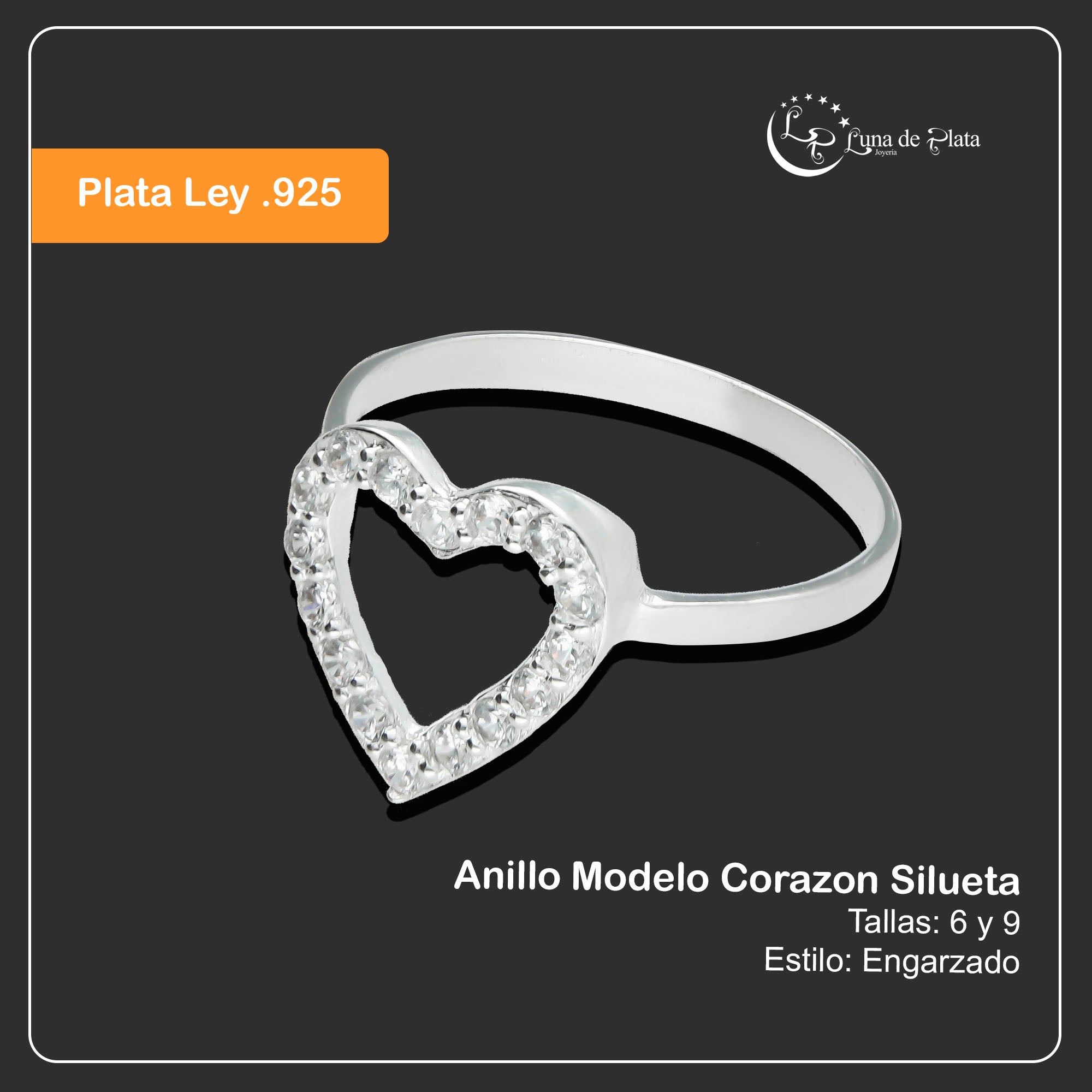 LPAD011 Anillo Para Dama Mod. Corazón Silueta 863440956