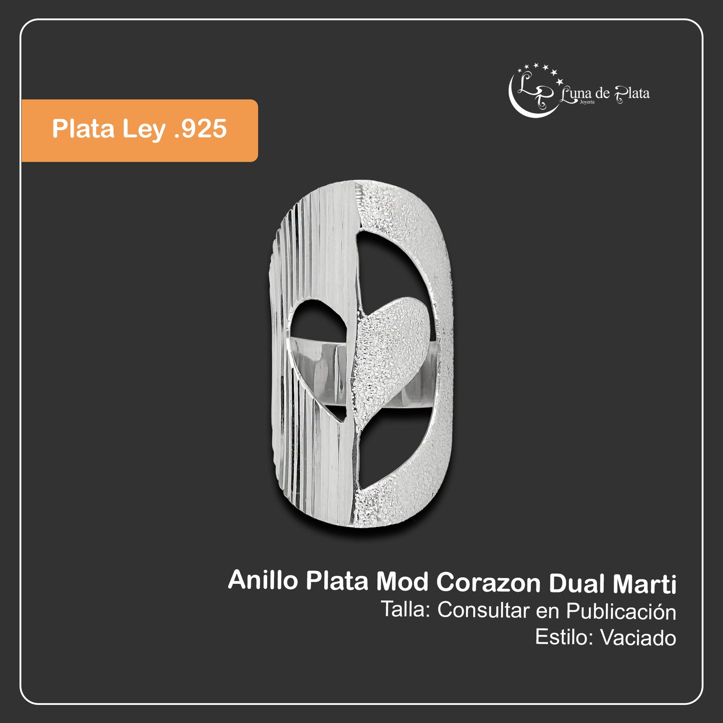 LPAD021 Anillo Plata Mod Corazon Dual Marti .925 Taxco 952454245