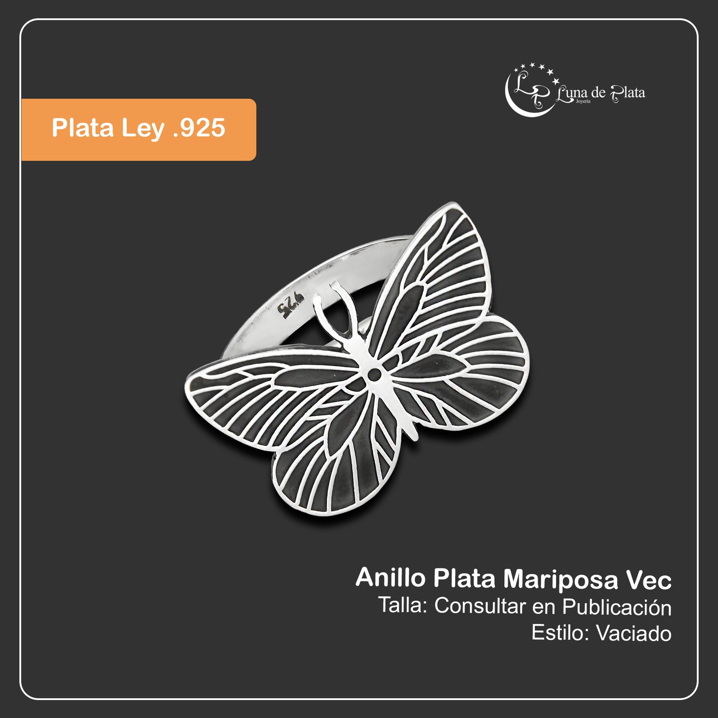 LPAD028 Anillo Plata Mod Mariposa Vec .925 Taxco 952458681