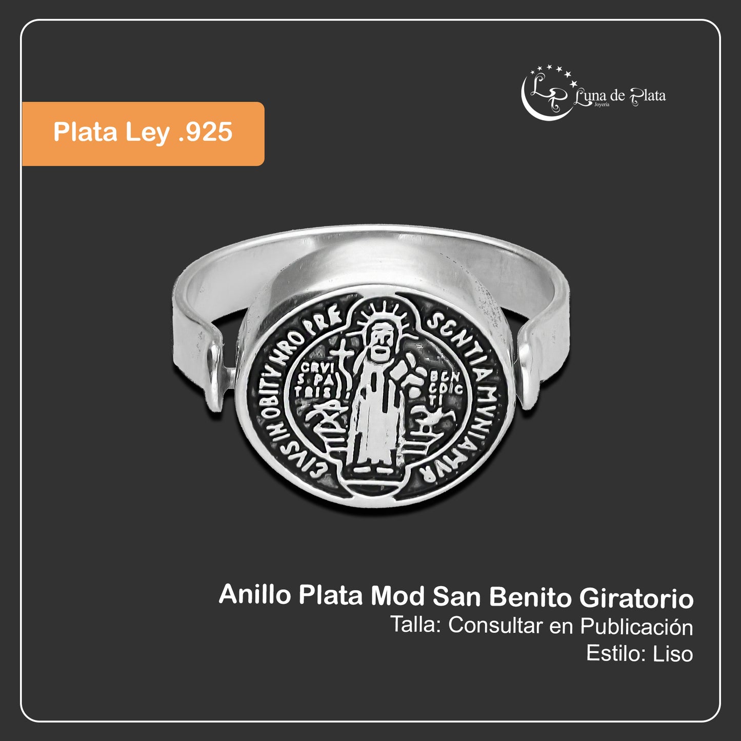 LPAD029 Anillo Plata Mod San Benito Giratorio .925 Taxco 952460049