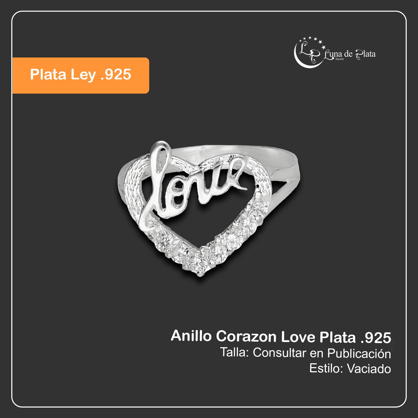 LPAD037 Anillo Corazon Love Plata .925 Taxco Gro 1332183381