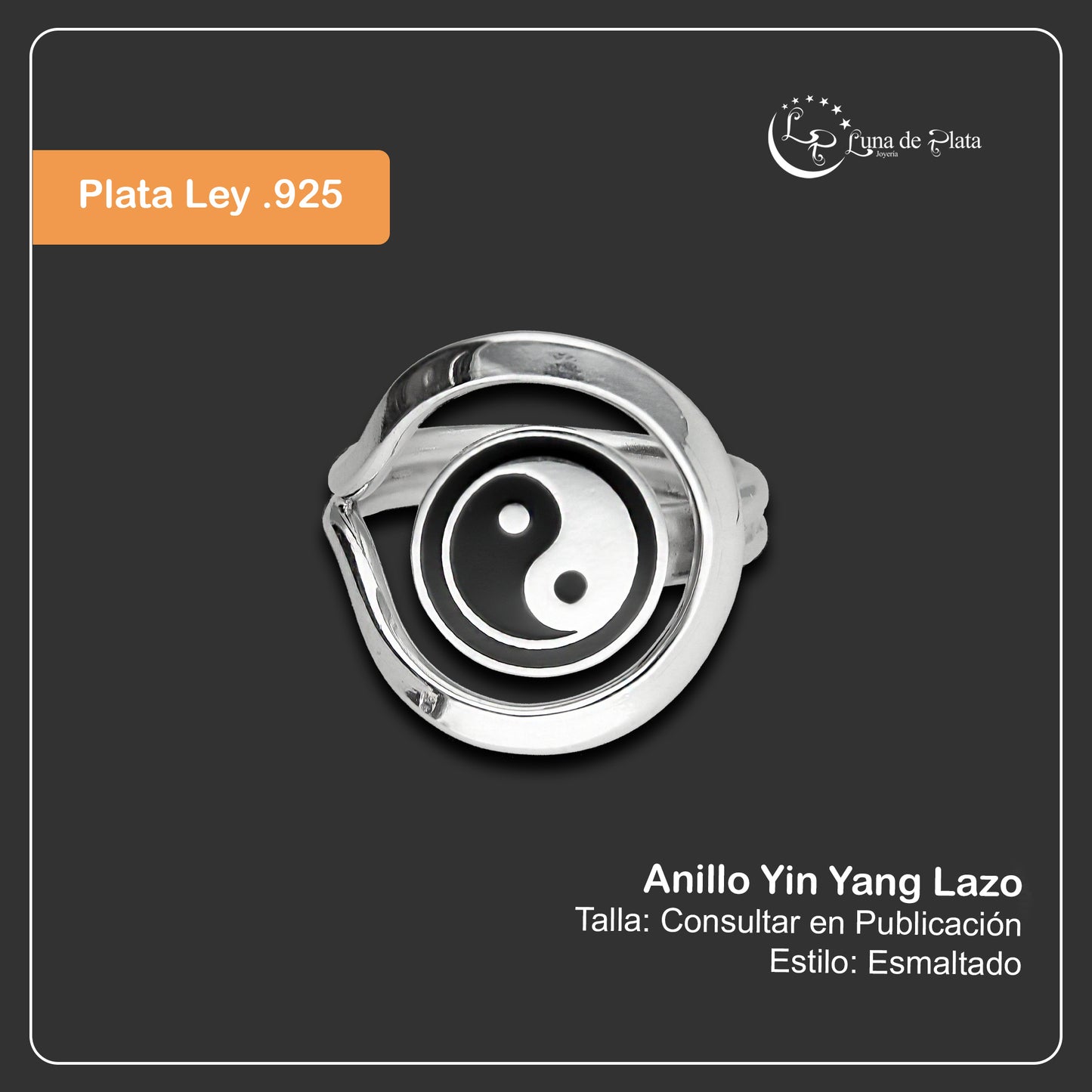 LPAD042 Anillo Yin Yang Lazo Plata .925 Taxco Gro 1352118591