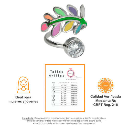 LPAD048 Anillo Guia Multi Piedra Blanca Ajustable Plata .925 Taxco Gro 1448527805