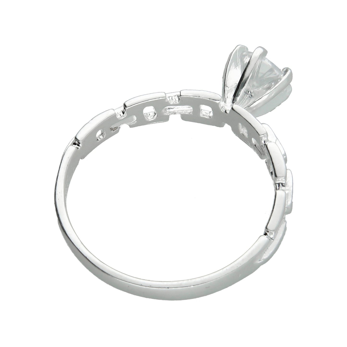 LPAD053 Anillo Modelo Solitario Chain Plata .925 Taxco Gro 2680661248