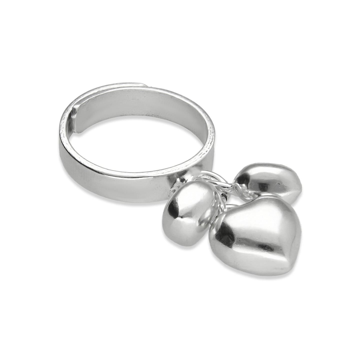 LPAD077 Anillo Corazones Bombeados Colgantes Plata .925 Taxco Gro 2098769403