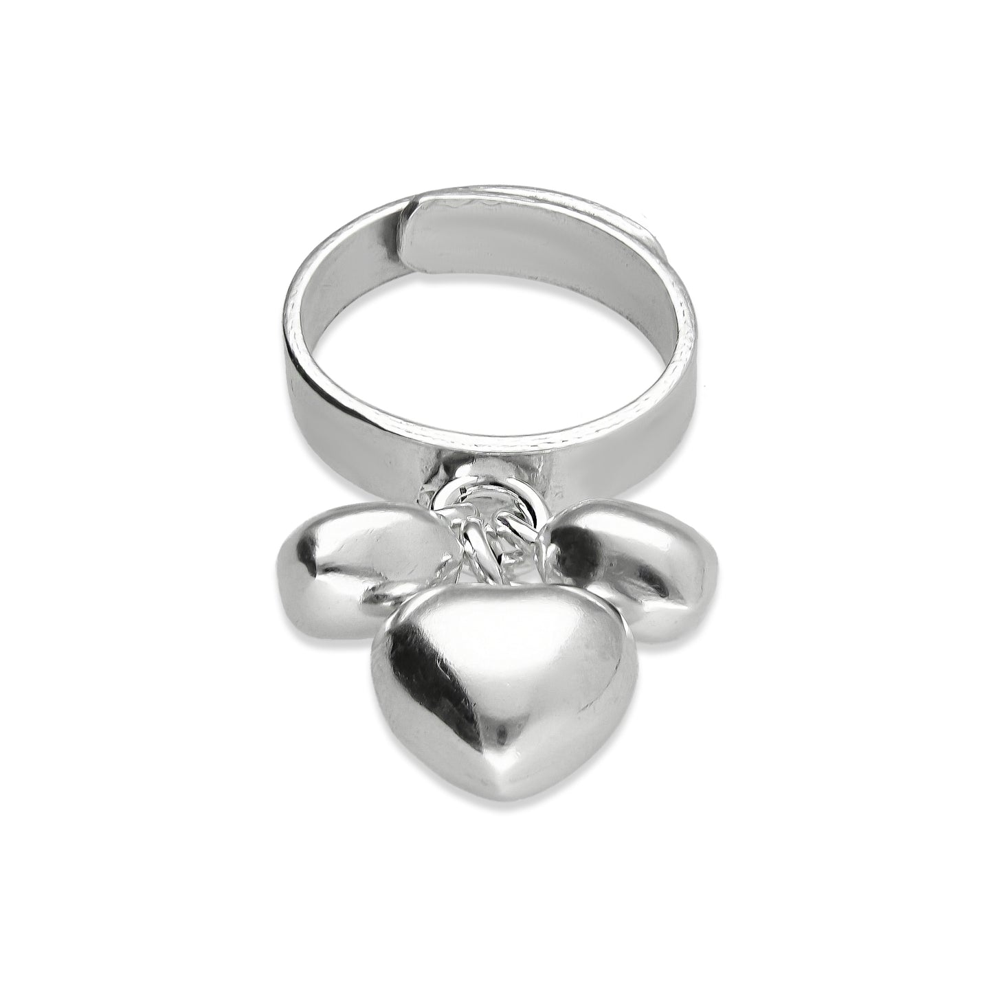 LPAD077 Anillo Corazones Bombeados Colgantes Plata .925 Taxco Gro 2098769403