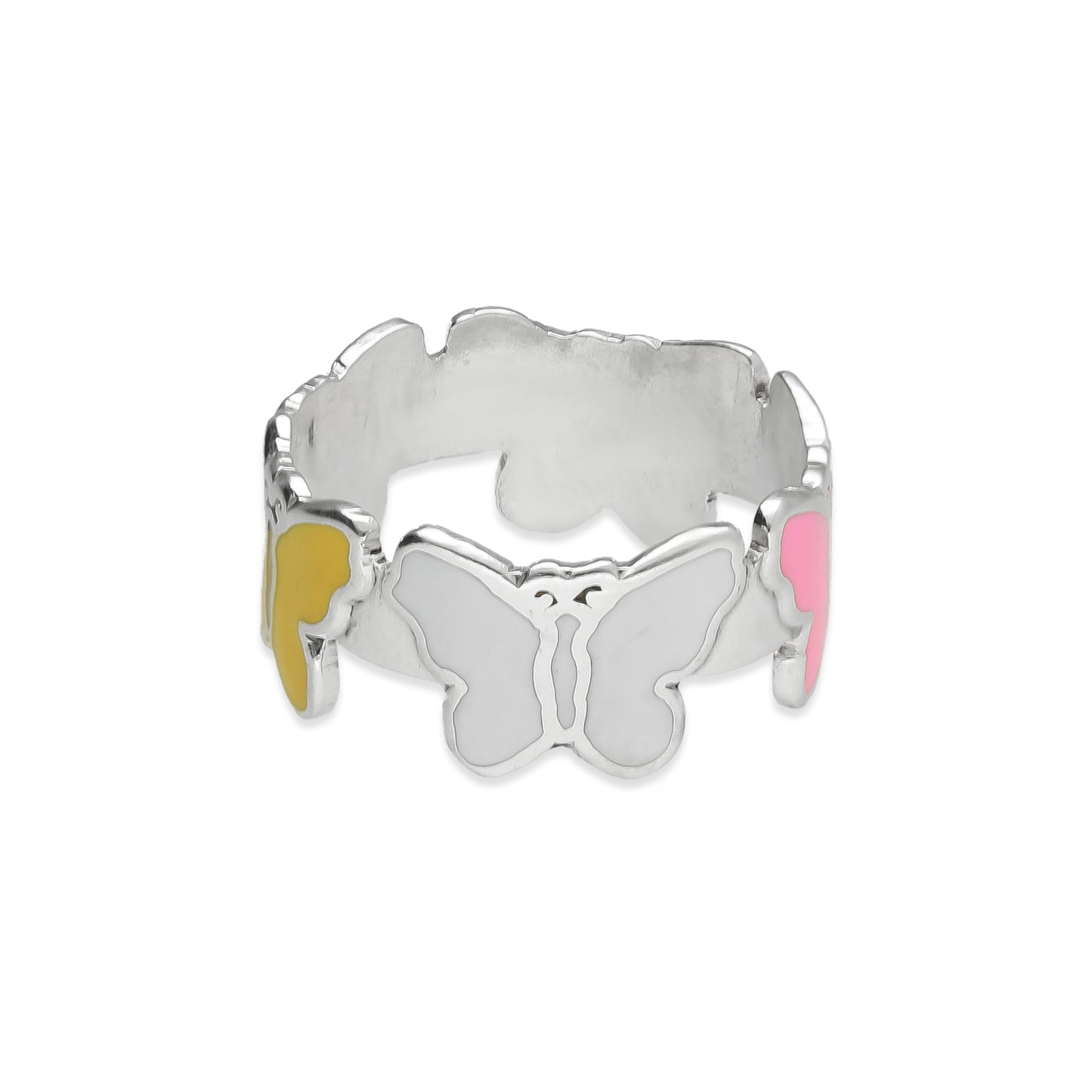 LPAD080 Anillo Modelo Mariposa Esmaltada Multi Plata .925 Taxco Gro 2098749637