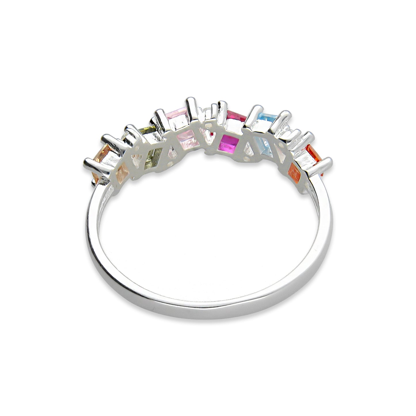 LPAD085 Anillo Modelo Baguete Multicolor Plata .925 Taxco Gro 2115543967