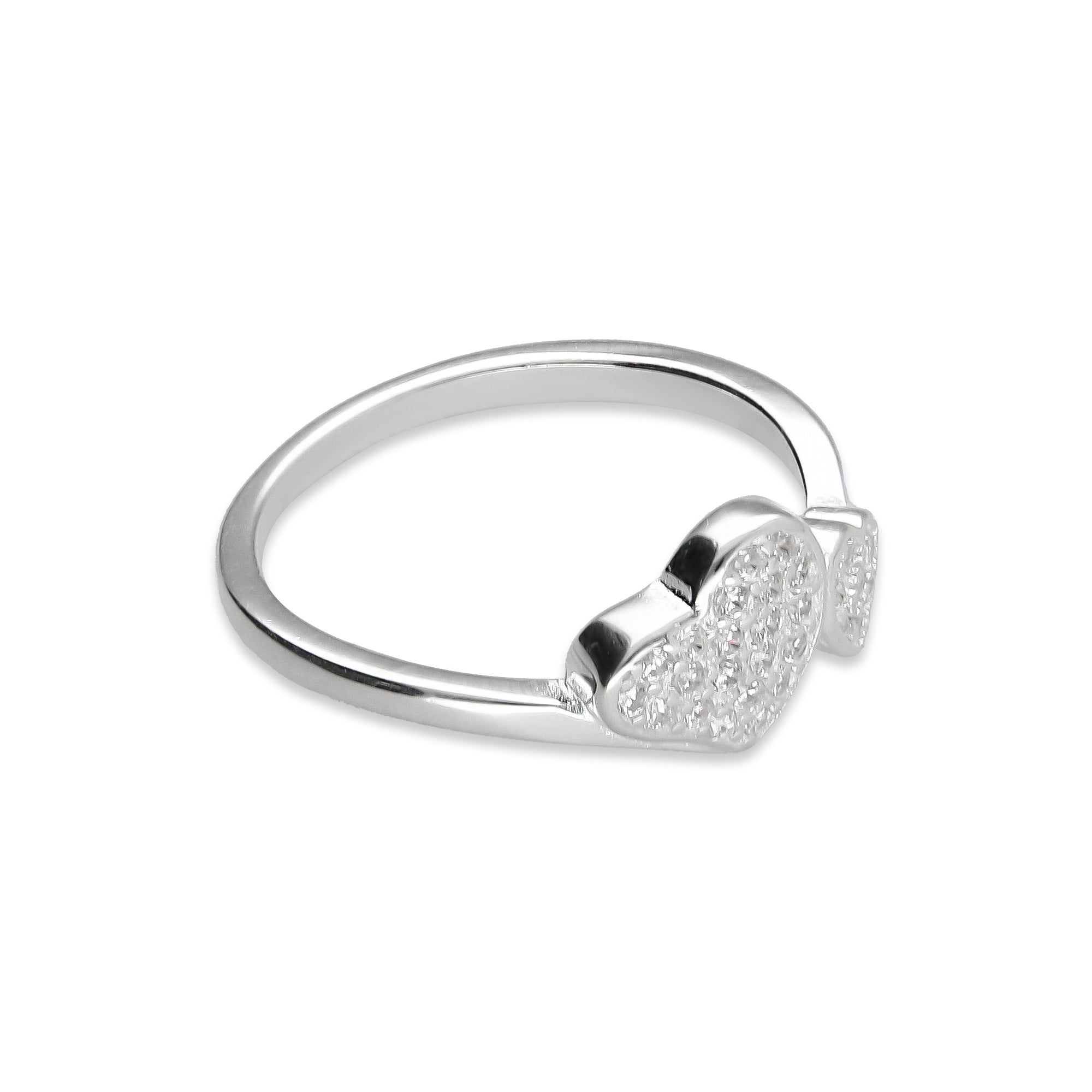 LPAD089 Anillo Modelo Corazón Duo Pavé Plata .925 Taxco Gro 3298407396