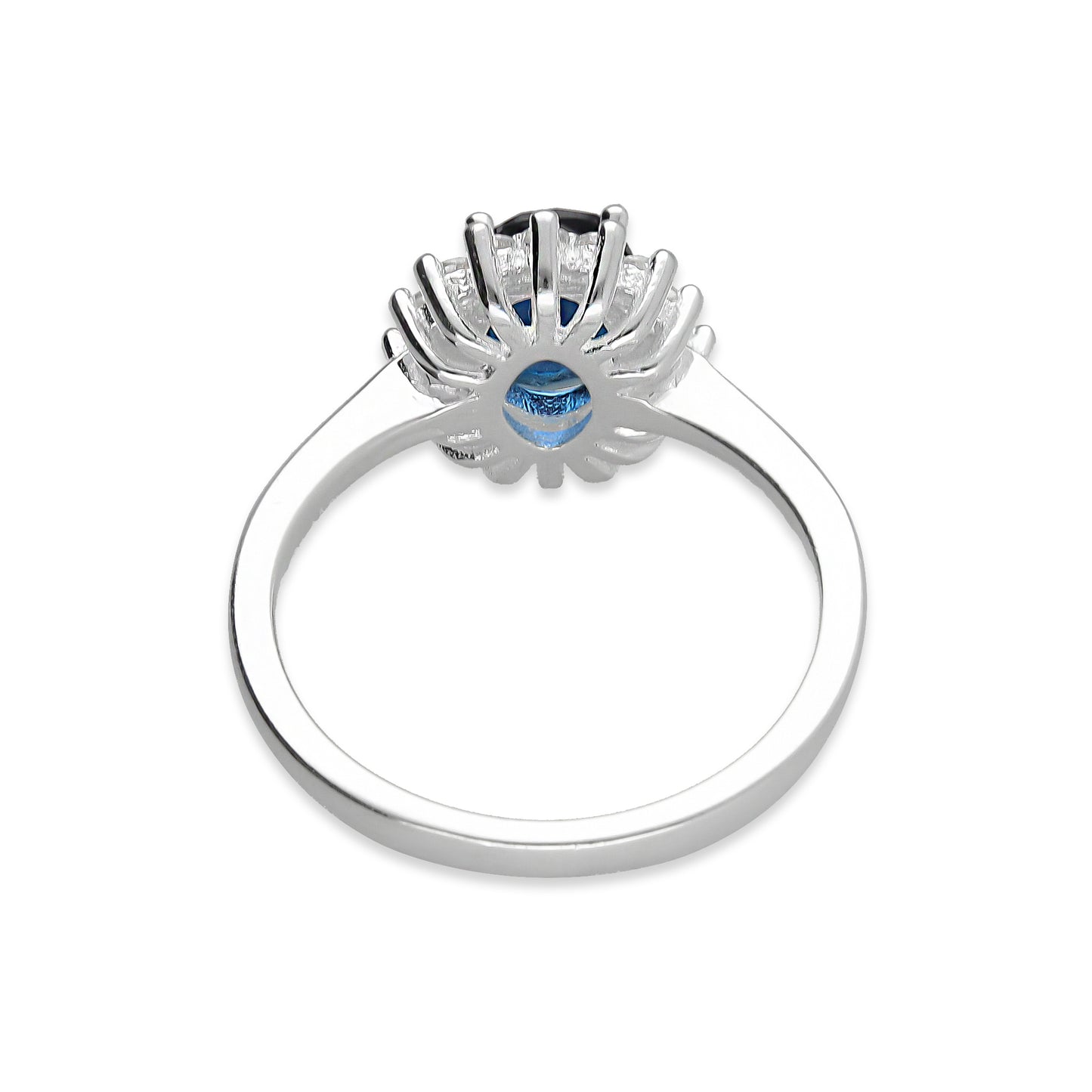 LPAD094 Anillo Solitario Zafiro Azul Marino Plata .925 Taxco Gro 3300143132