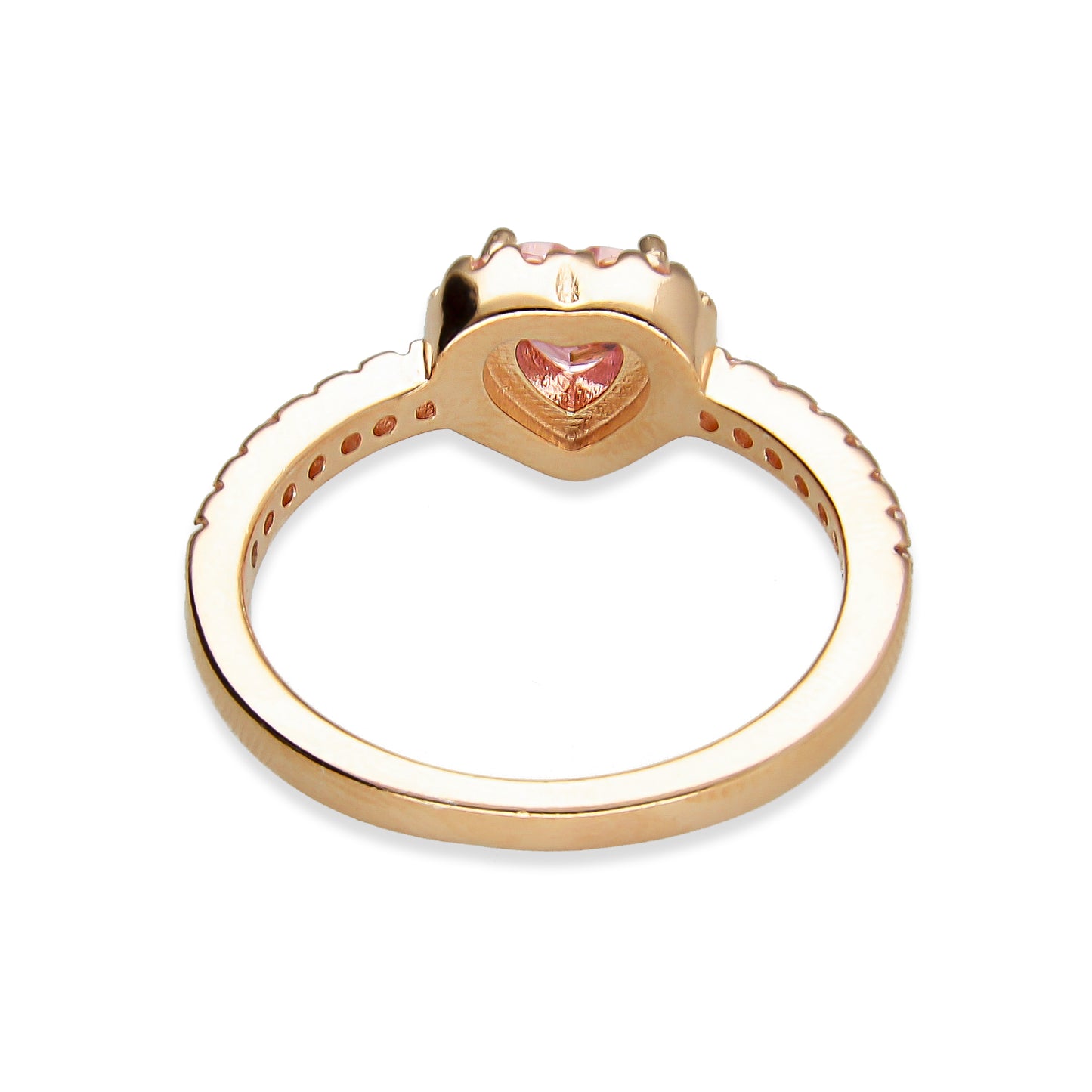 LPAD096 Anillo Pand Rosa Solitario Corazón Pavé Plata .925 Taxco Gro