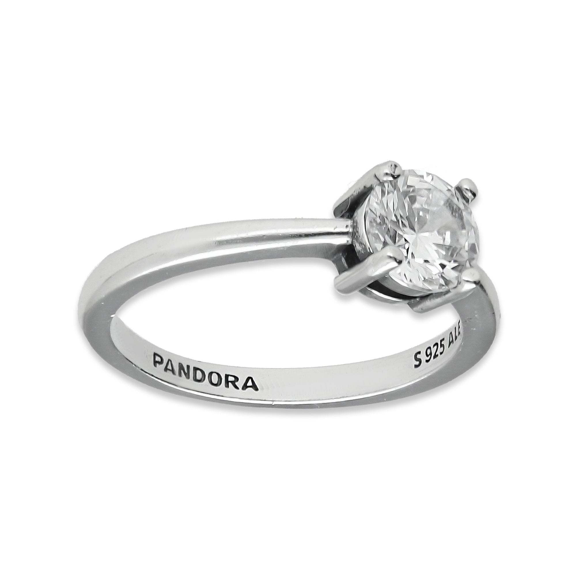LPAD101 Anillo Pand Solitario 4U Blanco Plata .925 Taxco Gro