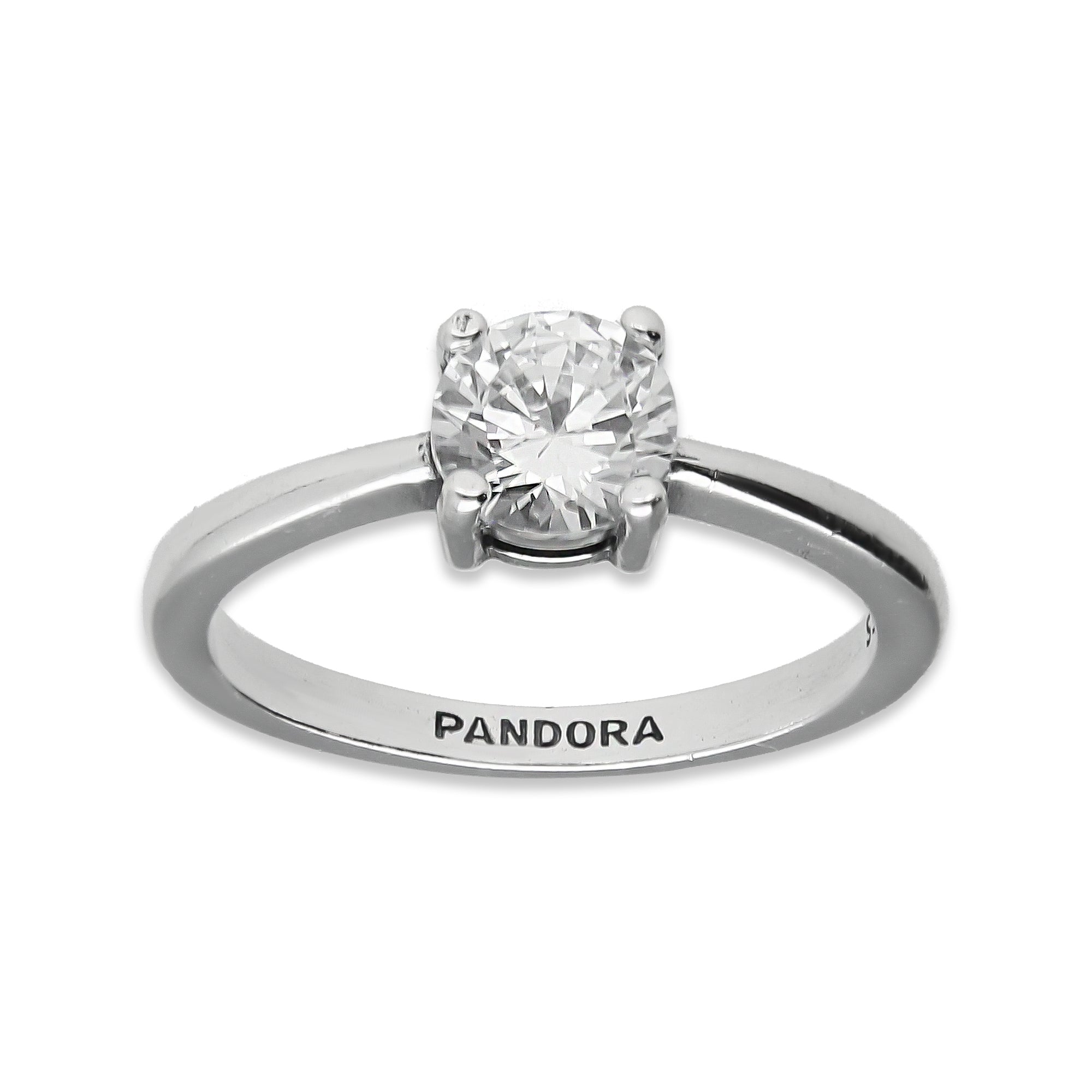 LPAD101 Anillo Pand Solitario 4U Blanco Plata .925 Taxco Gro